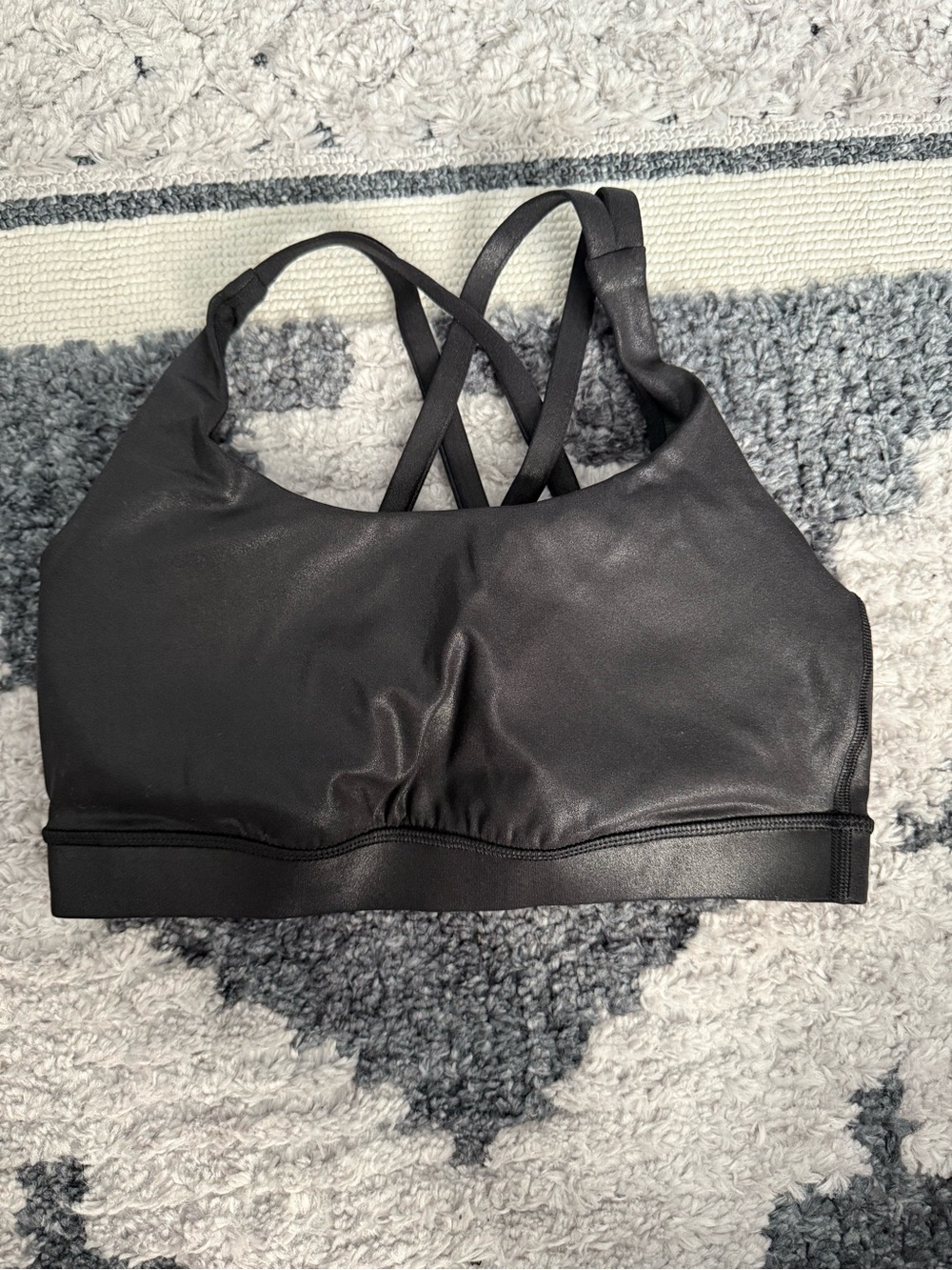 lululemon athletica Black Strappy Sports Bra with Crossback